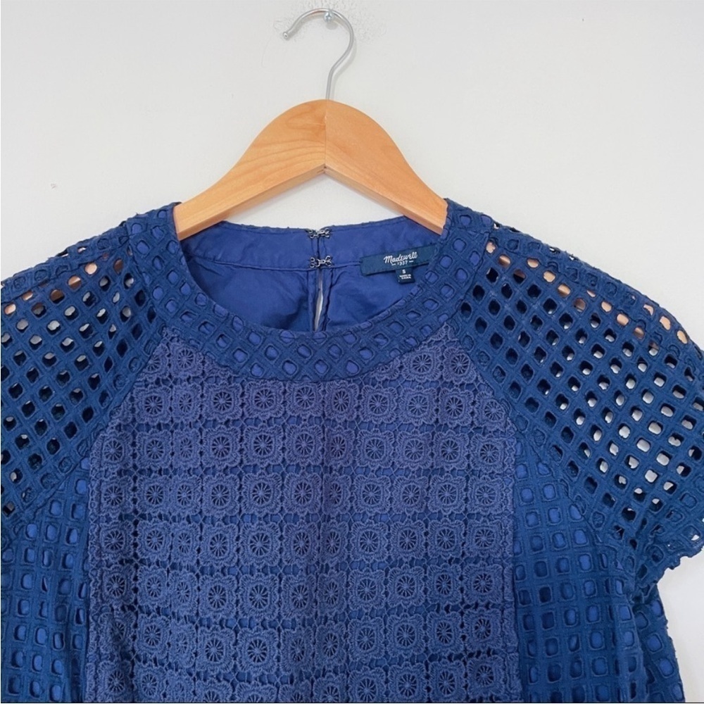 Madewell Navy Blue Eyelet Hideaway To Sz S - Picture 6 of 8